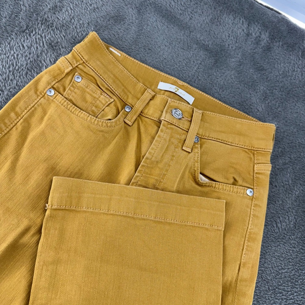 7 For All Mankind Mustard Yellow Flare Jeans